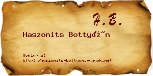 Haszonits Bottyán névjegykártya